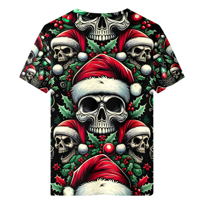Candlelit Skulls Lycra Christmas T-Shirt