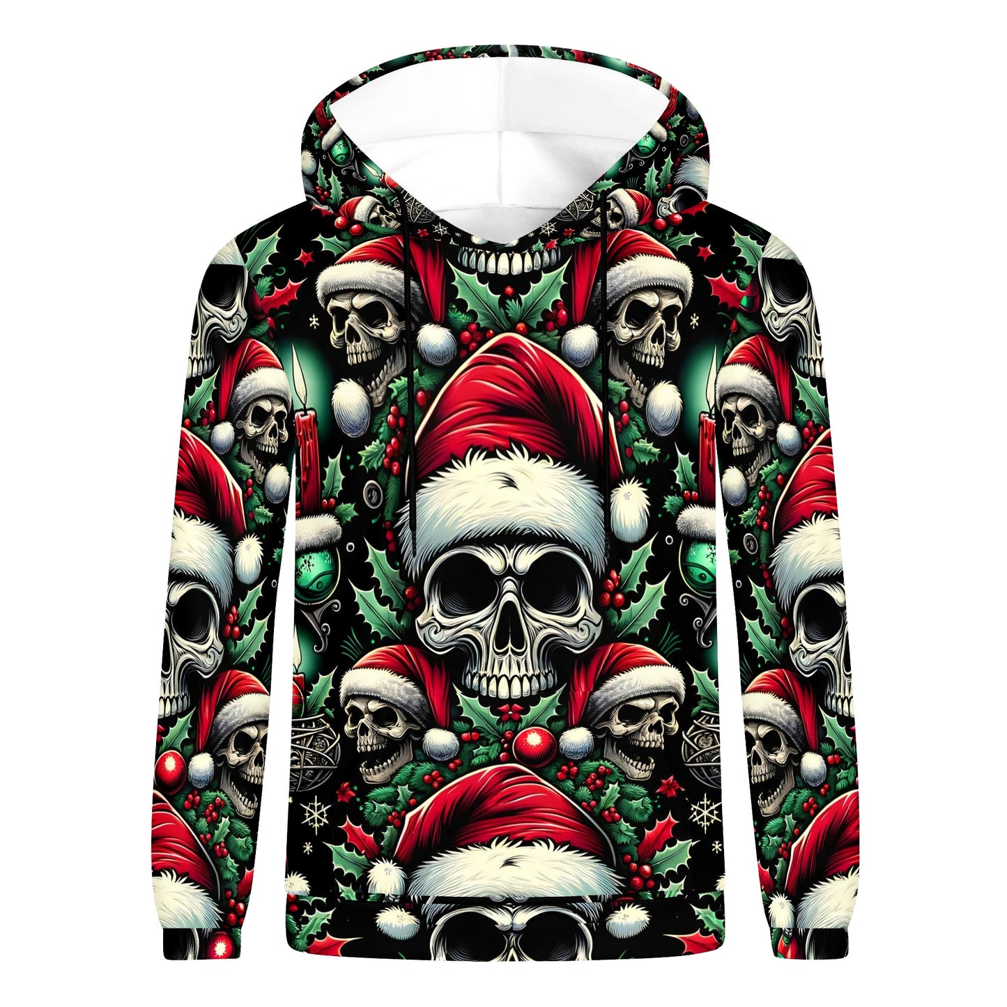 Candlelit Skulls Christmas – Poly French Terry Hoodie