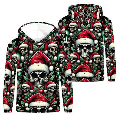 Candlelit Skulls Christmas – Poly French Terry Hoodie