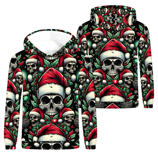 Candlelit Skulls Christmas – Poly French Terry Hoodie