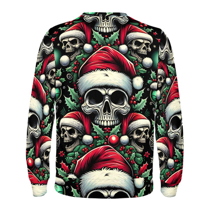 Candlelit Skulls - Cotton Terry Christmas Sweatshirt