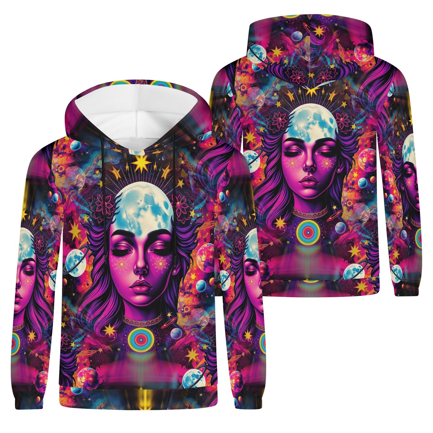 Celestial Chic – Unisex Hoodie: A Cosmic Journey in Wearable Art