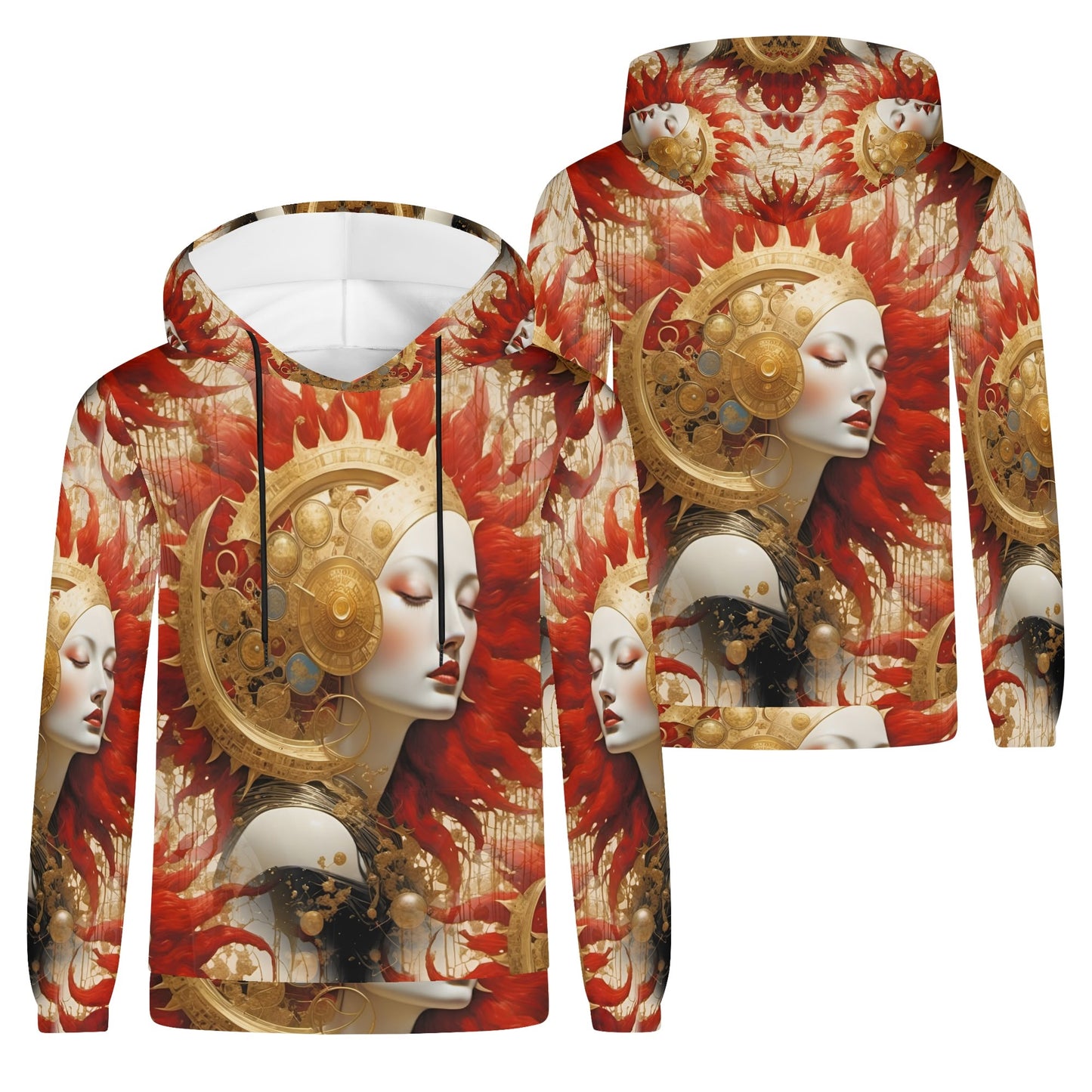 Celestial Rift – Unisex Hoodie: A Fusion of Steampunk Elegance and Celestial Artistry