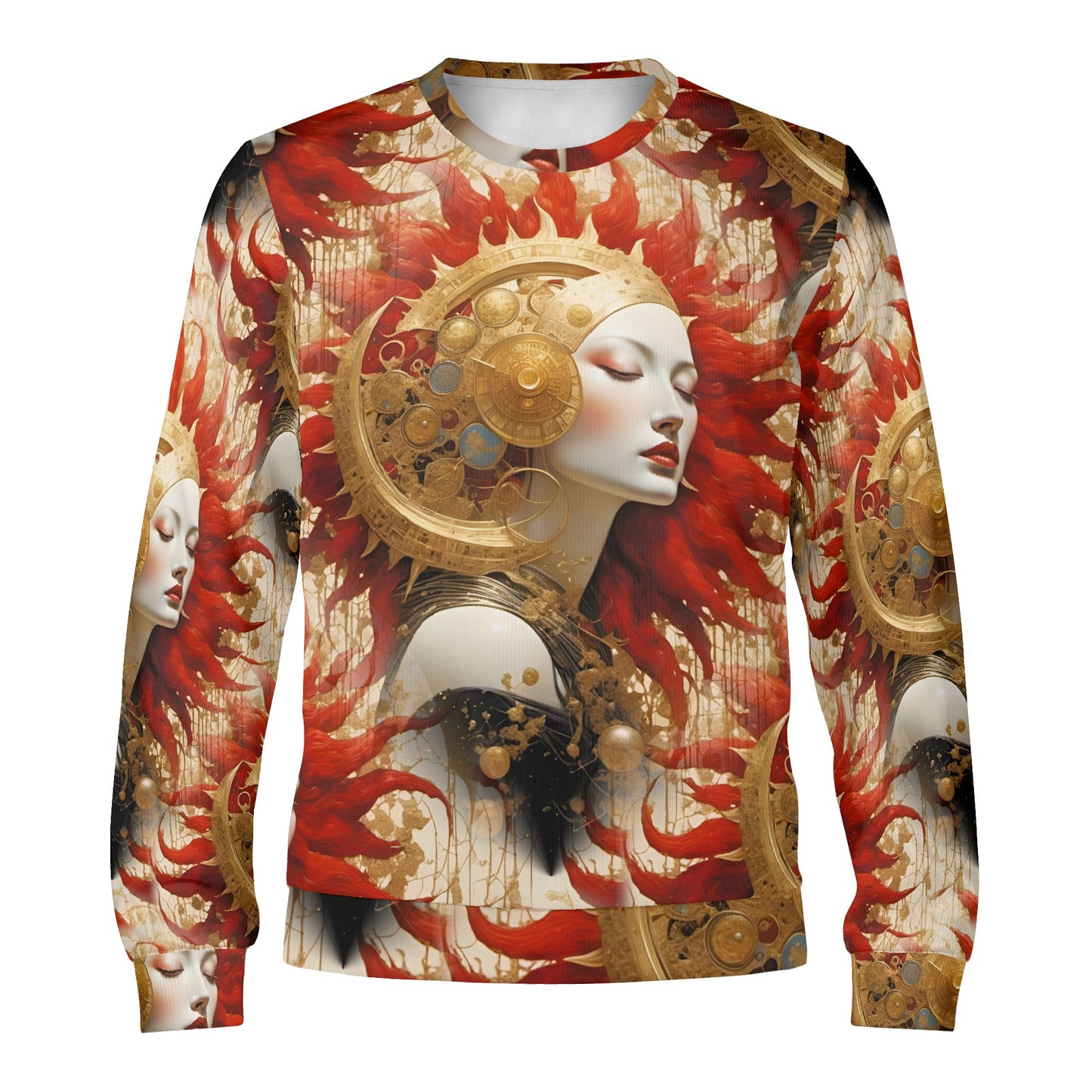 Celestial Rift – Unisex Sweater – Where Fiery Passion Meets Steampunk Elegance