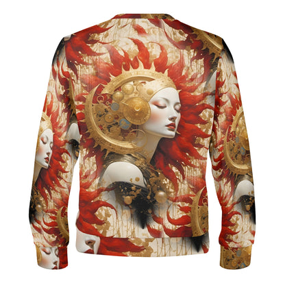 Celestial Rift – Unisex Sweater – Where Fiery Passion Meets Steampunk Elegance