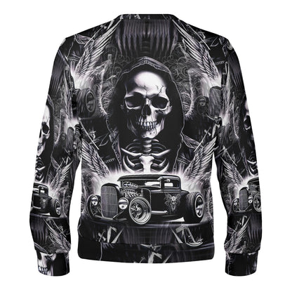 Chrome and Bones – Unisex Sweater: Ride Between Life and Death