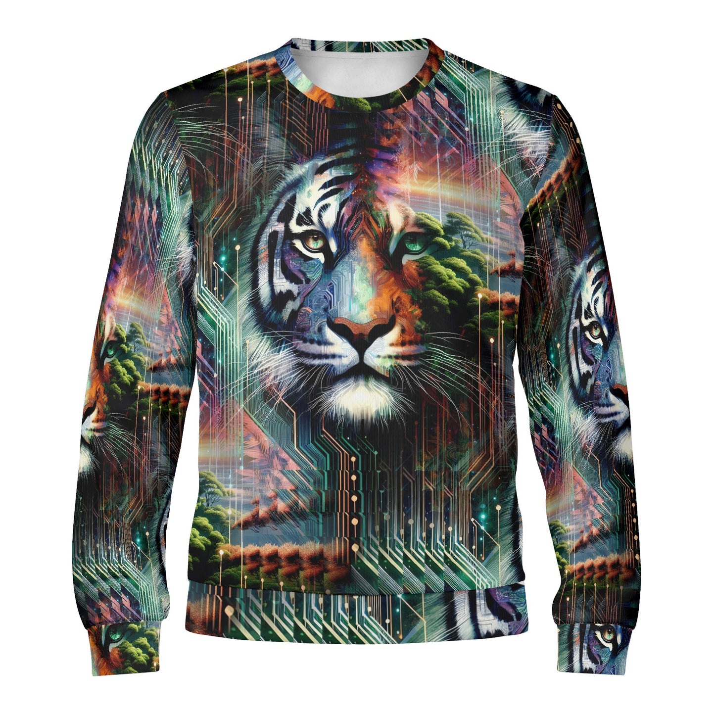 Cybernetic Jungle – Unisex Sweater - Unleash the Fusion of Nature and Technology