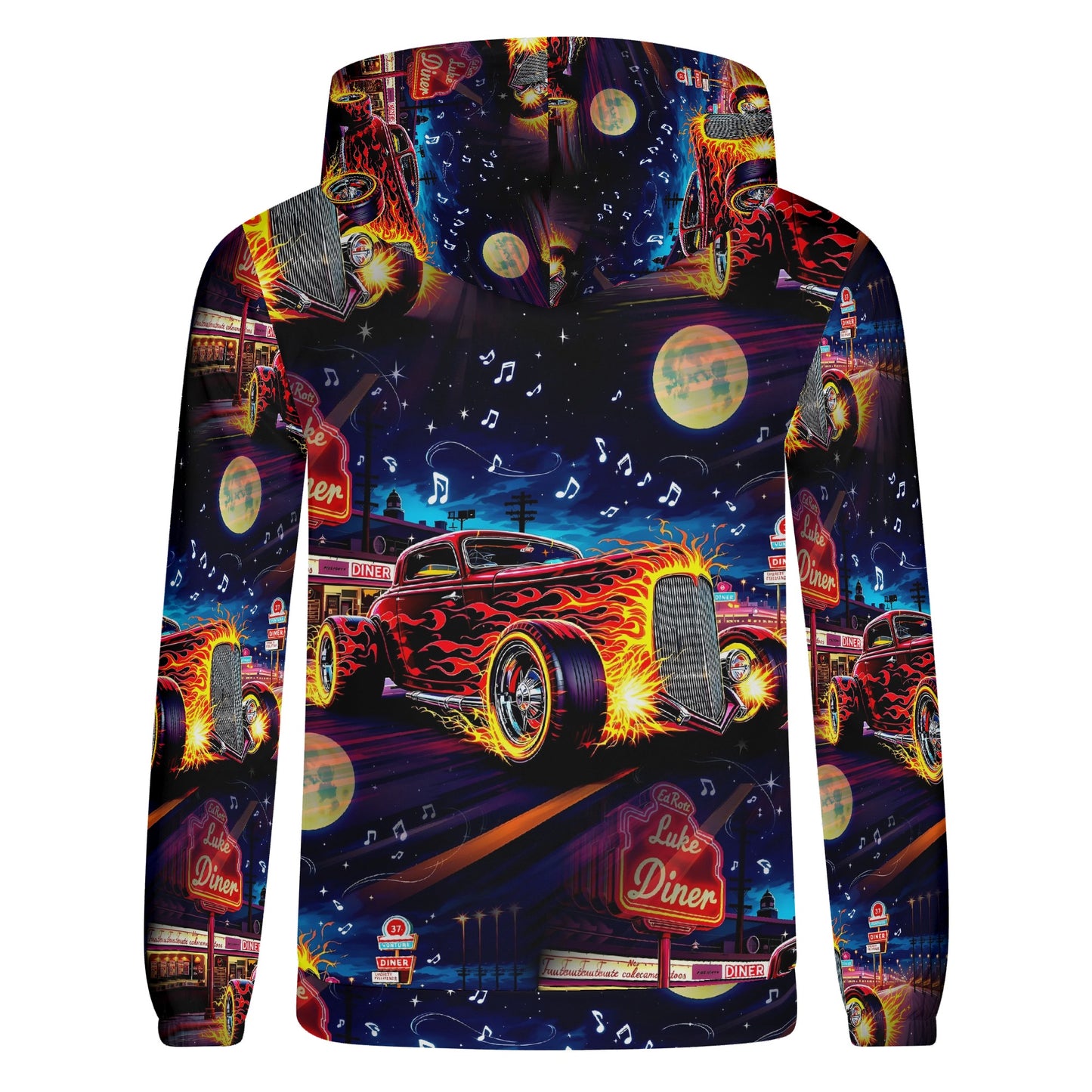 Diner Dreams and Speed - Unisex Hoodie – Retro Thrill Meets Rebel Spirit