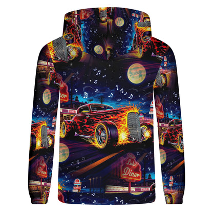 Diner Dreams and Speed - Unisex Hoodie – Retro Thrill Meets Rebel Spirit