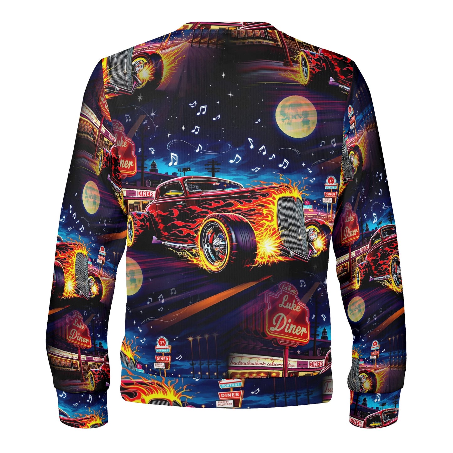 Diner Dreams and Speed – Unisex Sweater: Retro Thrills & Rockabilly Vibes