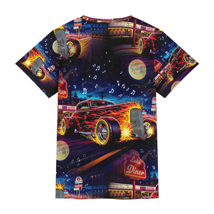 Diner Dreams & Speed – Unisex All-Over Print T-Shirt