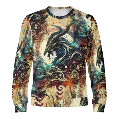 Dragon’s Fury – Unisex Sweater - Ignite Your Style with Fierce Wearable Art