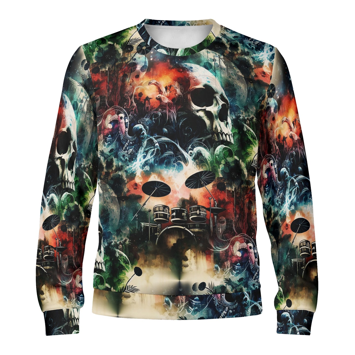 Dreamscape Drums – Unisex Sweater - A Surreal Fusion of Music, Mystery & Cosmic Chaos