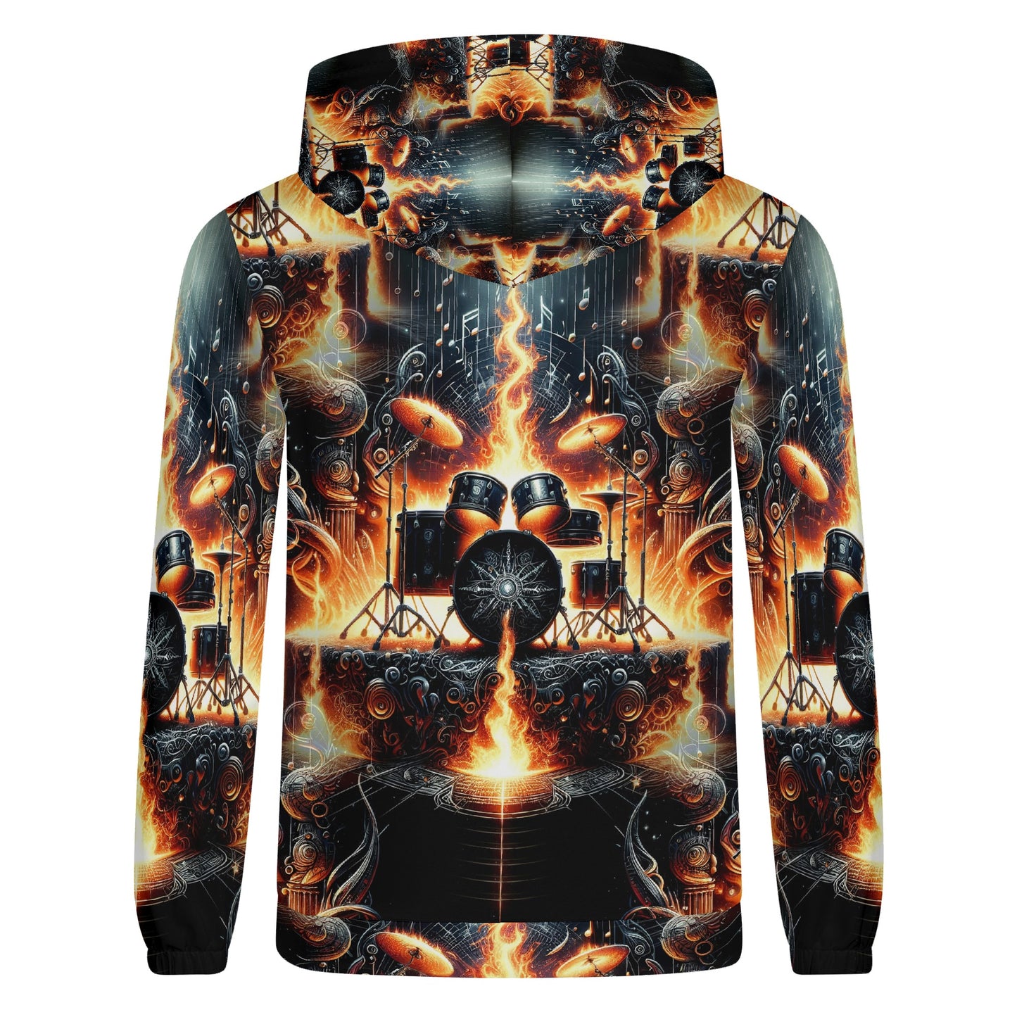 Firestorm Drums Unisex Hoodie – Unleash Your Inner Rhythm and Rebellion