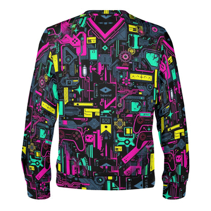 Game Over Galaxy – Unisex Sweater: A Neon Tribute to Gamer Culture