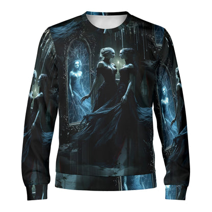 Ghost in the Glass - Unisex Sweater – Gothic Elegance Meets Haunting Mystery