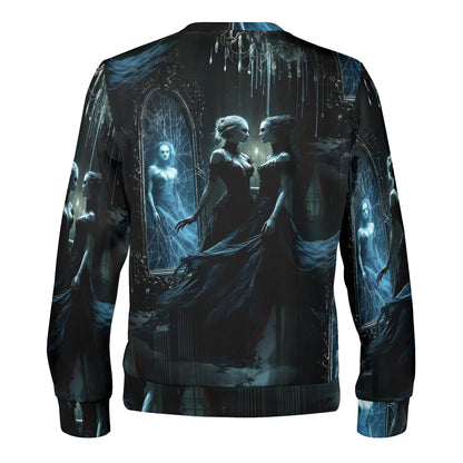 Ghost in the Glass - Unisex Sweater – Gothic Elegance Meets Haunting Mystery