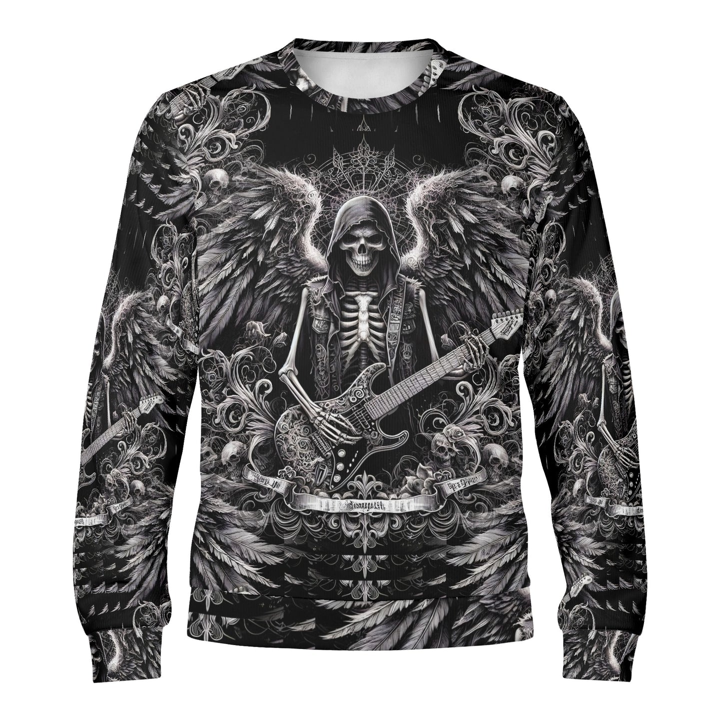 Ghoulish Guitarist - Unisex Sweater - A Mesmerizing Fusion of Music and Gothic Art