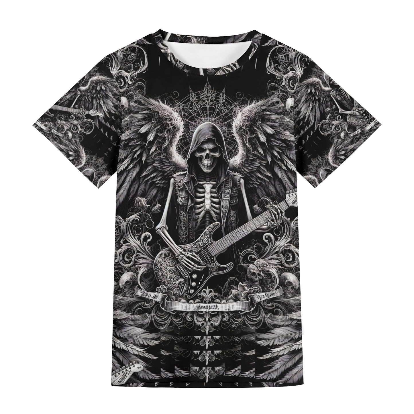 Ghoulish Guitarist – Unisex T-Shirt - A Gothic Symphony of Style and Rebellion