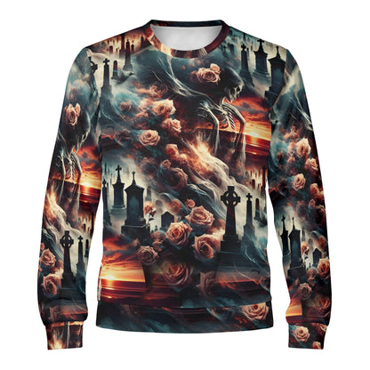 Graveyard Requiem - Unisex Sweater – Haunting Elegance Meets Gothic Edge