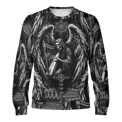 Harp of Shadows – Unisex Sweater: A Symphony of Darkness and Mystery