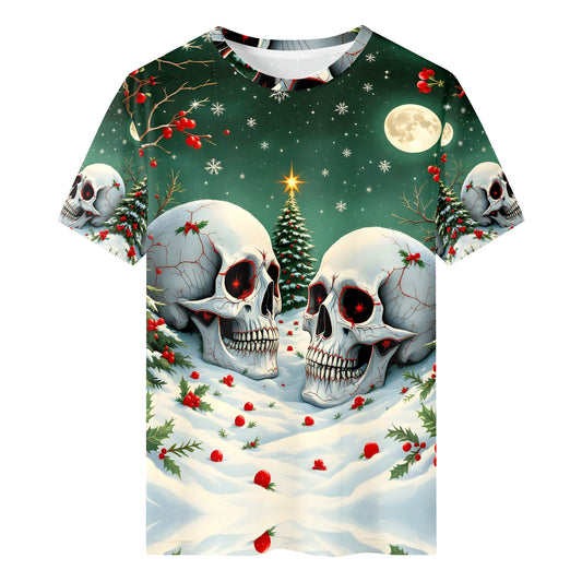 Holiday Skulls Organic Cotton Christmas T-Shirt – Loud & Lethal