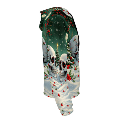 Holiday Skulls Under Moonlight – Cotton Terry Hoodie