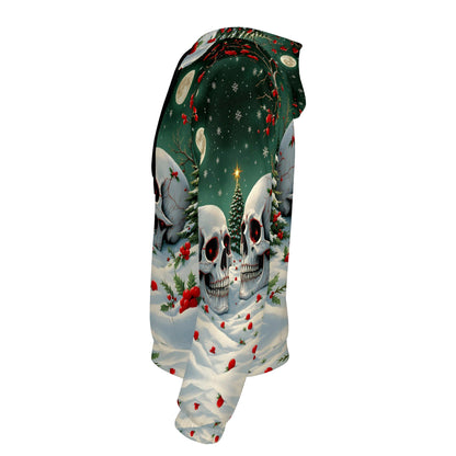 Holiday Skulls Under Moonlight – Cotton Terry Hoodie