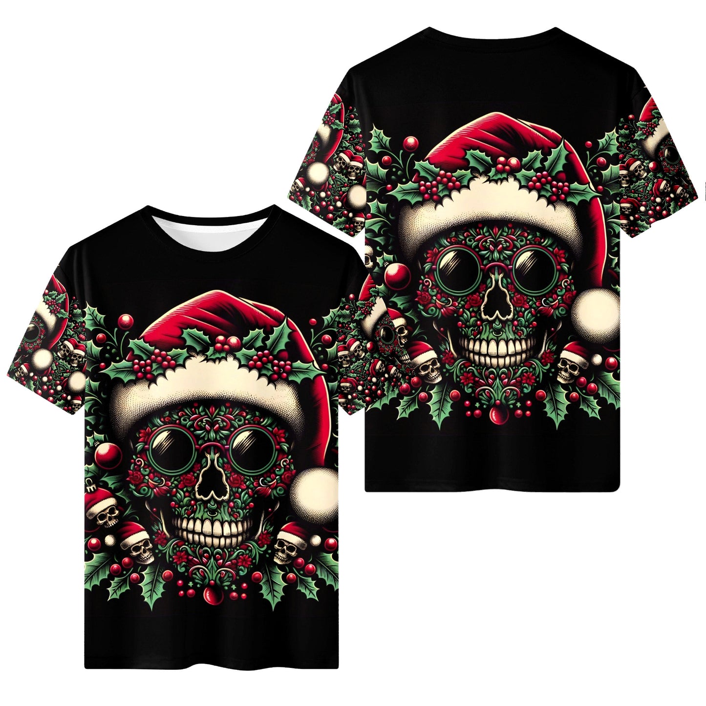 Holly Jolly Bones Organic Cotton Christmas T-Shirt by Loud & Lethal