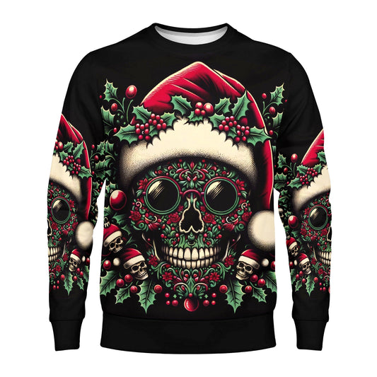 Holly Jolly Bones – Poly French Terry Christmas Sweatshirt by Loud & Lethal