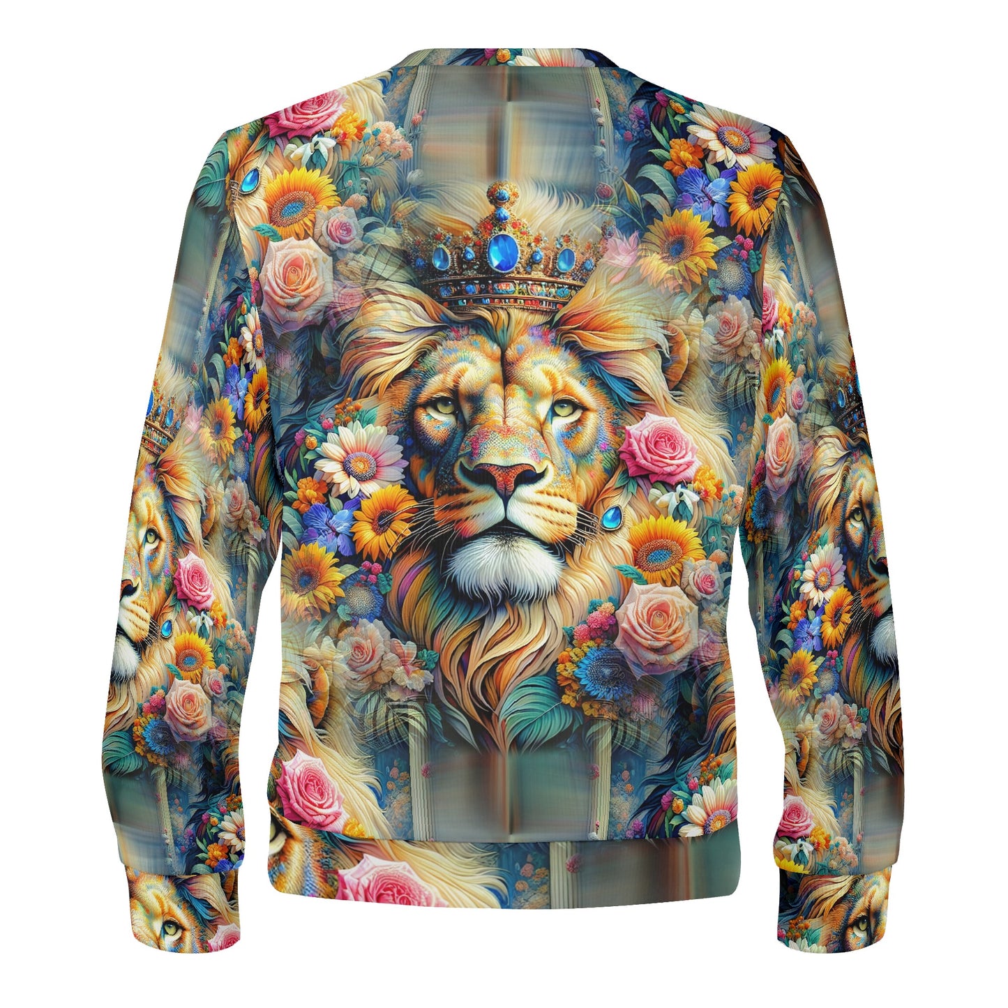 Lion’s Floral Kingdom - Unisex Sweater – Where Majestic Royalty Meets Nature’s Beauty