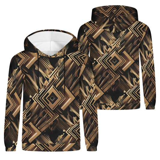 Metallic Maze – Unisex Hoodie: A Bold Fusion of Geometric Art and Techwear Style