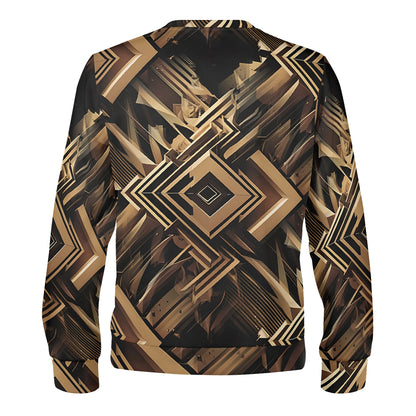 Metallic Maze - Unisex Sweater: Embrace Bold Geometric Design and Techwear-Inspired Style