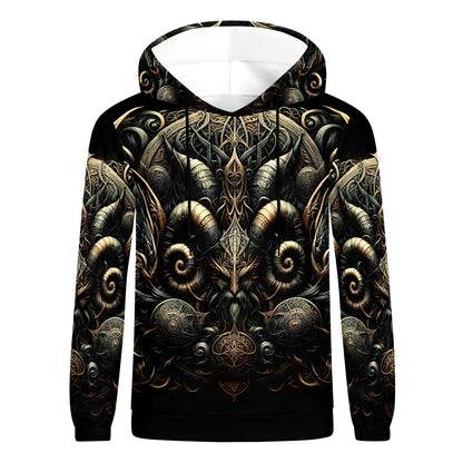 Mythos in Iron and Shadow – Poly French Terry Hoodie by Loud and Lethal
