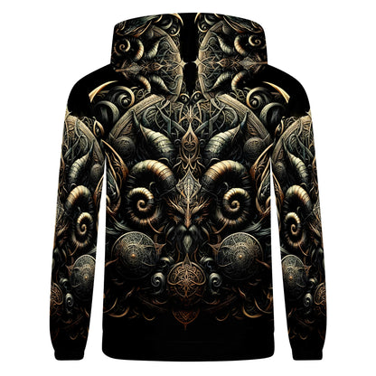 Mythos in Iron and Shadow – Poly French Terry Hoodie by Loud and Lethal