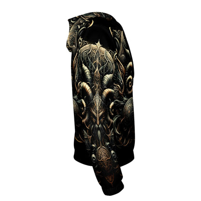 Mythos in Iron and Shadow – Poly French Terry Hoodie by Loud and Lethal