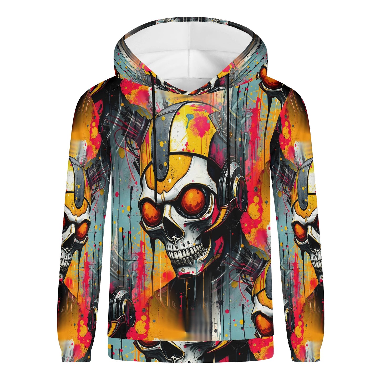 Neon Reaper - Unisex Hoodie – Cyberpunk Skull Meets Rebellion