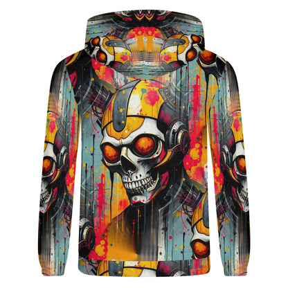 Neon Reaper - Unisex Hoodie – Cyberpunk Skull Meets Rebellion