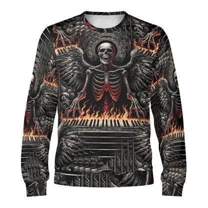 Piano of Souls – Unisex Sweater - A Fiery Symphony of Darkness & Rebellion