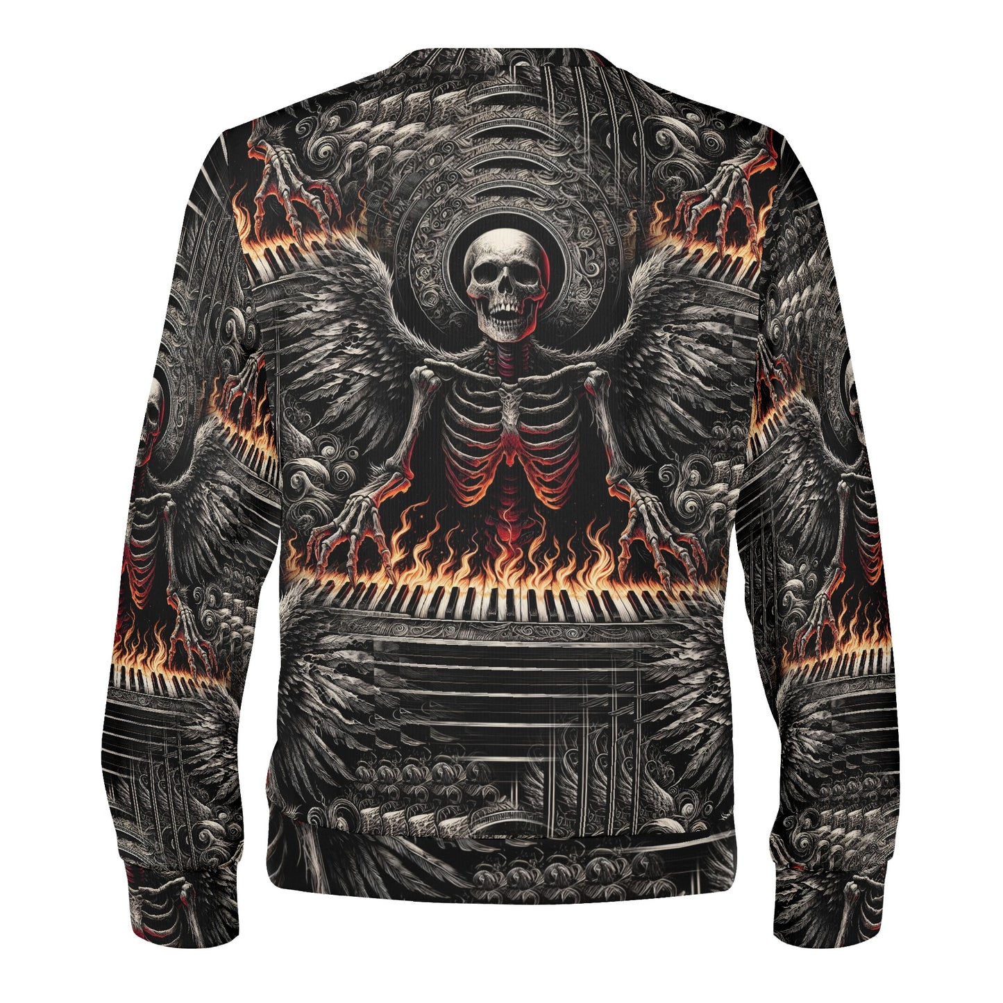 Piano of Souls – Unisex Sweater - A Fiery Symphony of Darkness & Rebellion