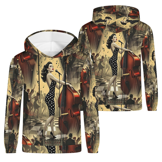 Pin-Up Groove - Unisex Hoodie - Embrace the Rhythm of Rebellion