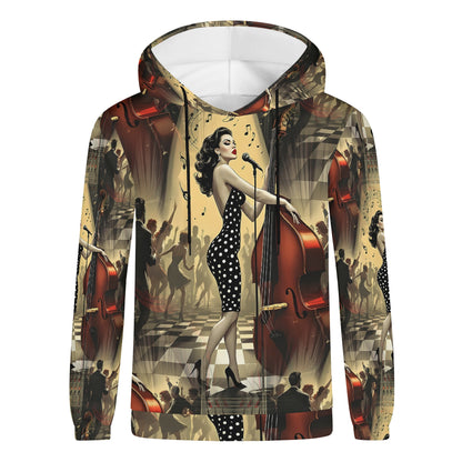 Pin-Up Groove - Unisex Hoodie - Embrace the Rhythm of Rebellion