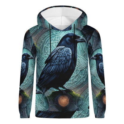 Raven of the Runestones - Hoodie - Embrace the Mystical Power of Rebellion