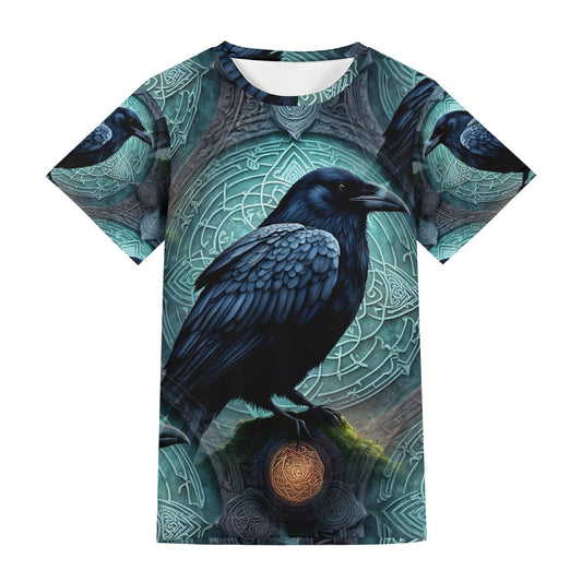 Raven Of The Runestone Organic Cotton Kids T-Shirt By Loud and Lethal