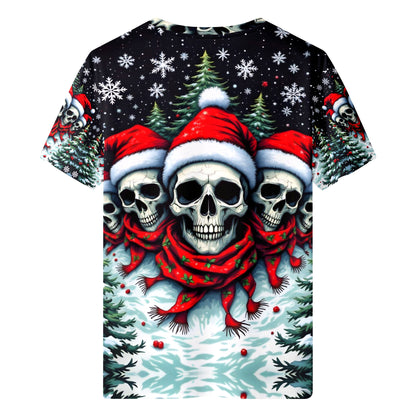 Santa Skulls in a Winter Wonderland Lycra Christmas T-Shirt
