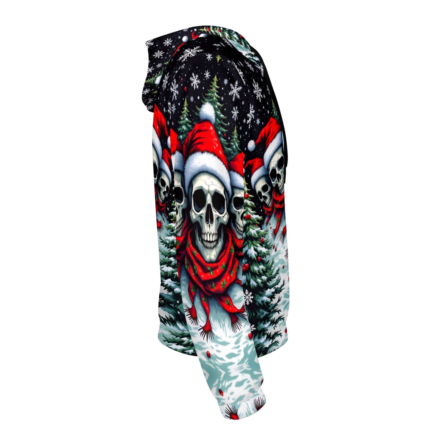 Santa Skulls in a Winter Wonderland – Poly French Terry Hoodie