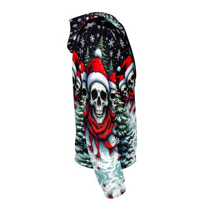 Santa Skulls in a Winter Wonderland – Poly French Terry Hoodie