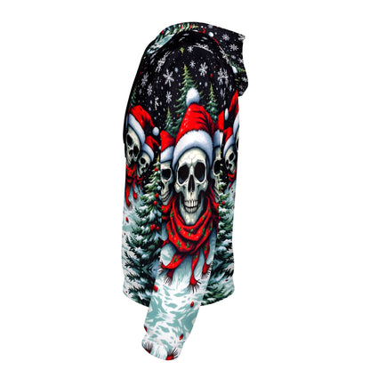 Santa Skulls in a Winter Wonderland – Poly French Terry Hoodie