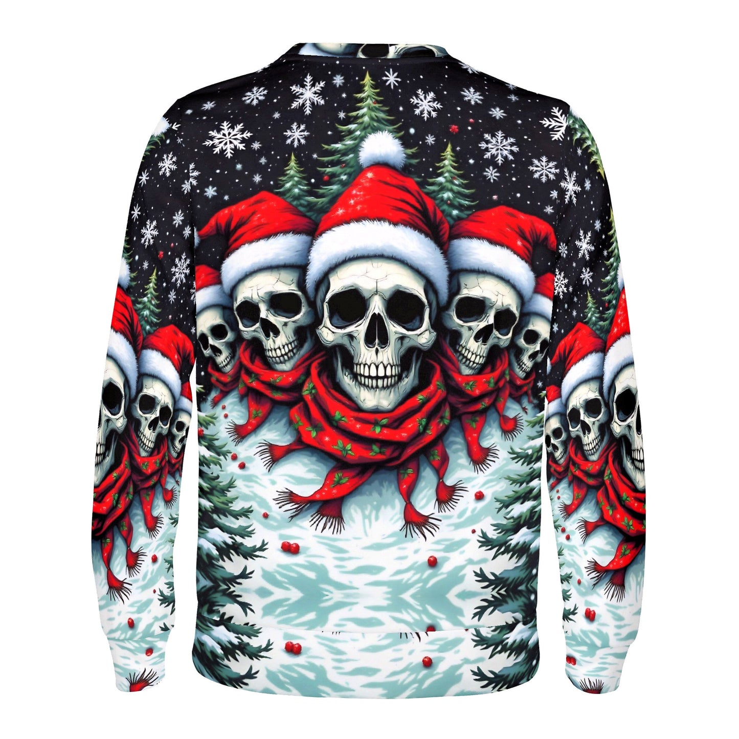 Santa Skulls in a Winter Wonderland - Poly French Terry Christmas Sweatshirt