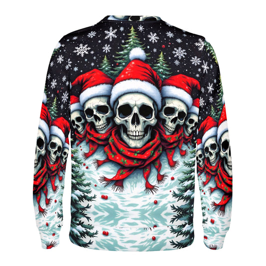 Santa Skulls in a Winter Wonderland - Poly French Terry Christmas Sweatshirt